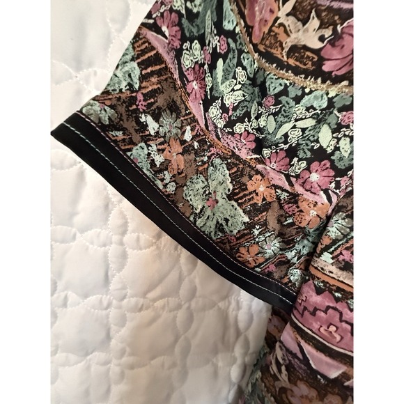 VTG Mulberry Silk Boutique Blouse with Jeweled Buttons Women's Size L - Picture 8 of 14